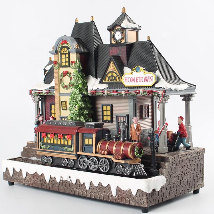 PriceList for Outside Reindeer - Wholesale Holiday LED Lighted Musical Animated Moving Train Station Christmas Village Decoration – Melody