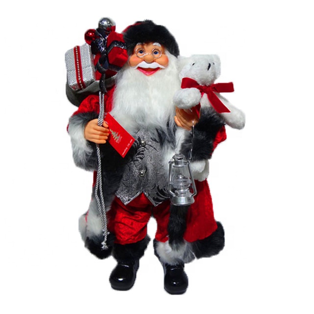 China Cheap price Santa Claus Decoration - Wholesale Christmas decor gifting noel 60 cm Standing Santa Claus Doll with fabric Cloth – Melody