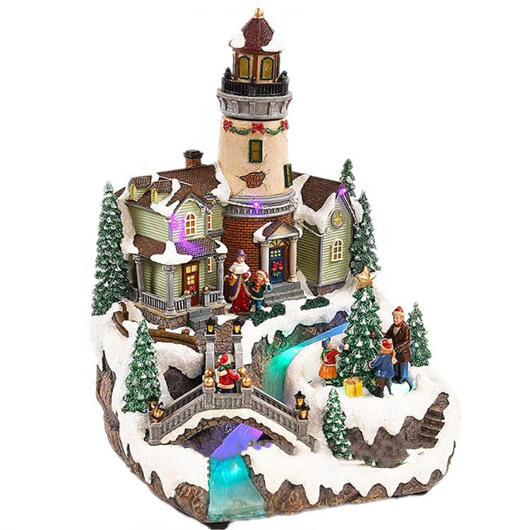 PriceList for Grinch Christmas Village Set - New design battery operated warm light polyresin cookie shop ornaments with LED – Melody