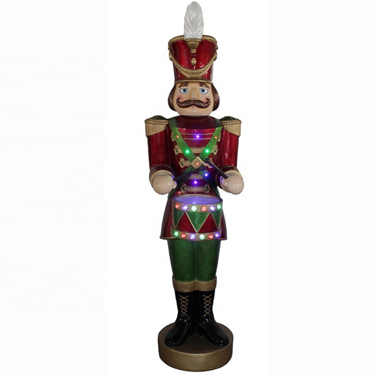 2018 High quality Nutcrackers For Front Porch - Giant Mult led movement poly resin Christmas nutcracker solider with timer – Melody