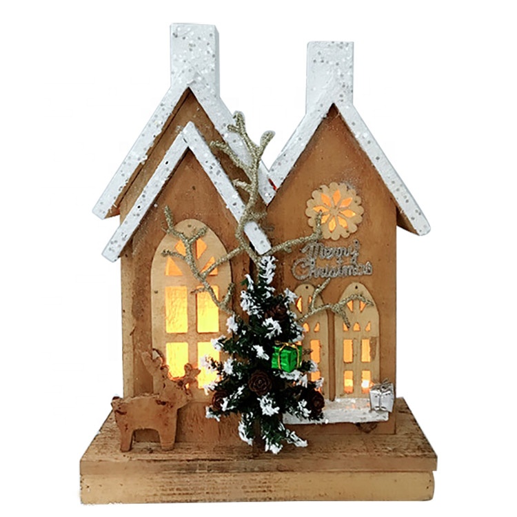 Original Factory Buddha Corner Decoration - Custom Xmas home indoor decoration LED lighted Christmas village houses – Melody