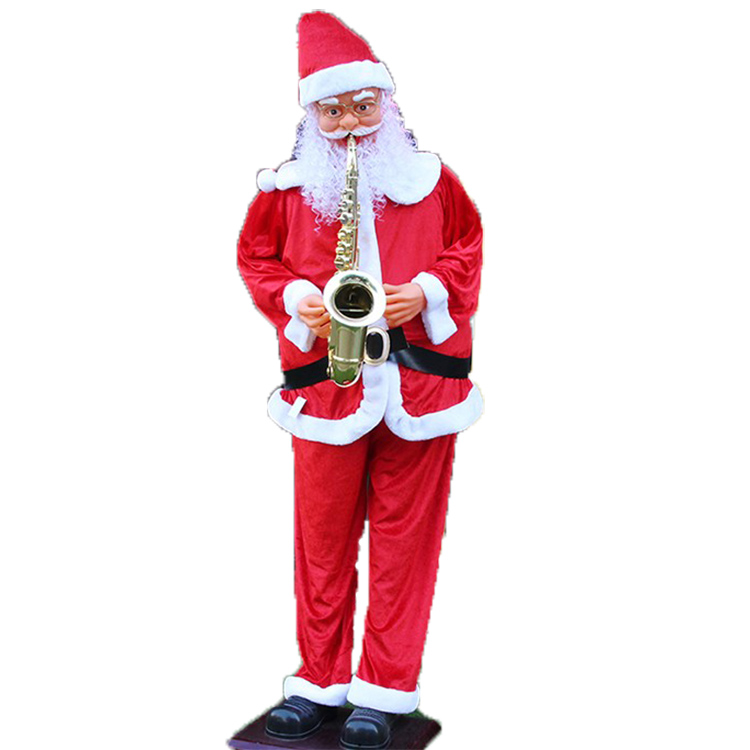 OEM/ODM Manufacturer Santa Claus - Musical outdoor decor Life size animated polyresin Christmas Santa Claus with  fabric dress – Melody