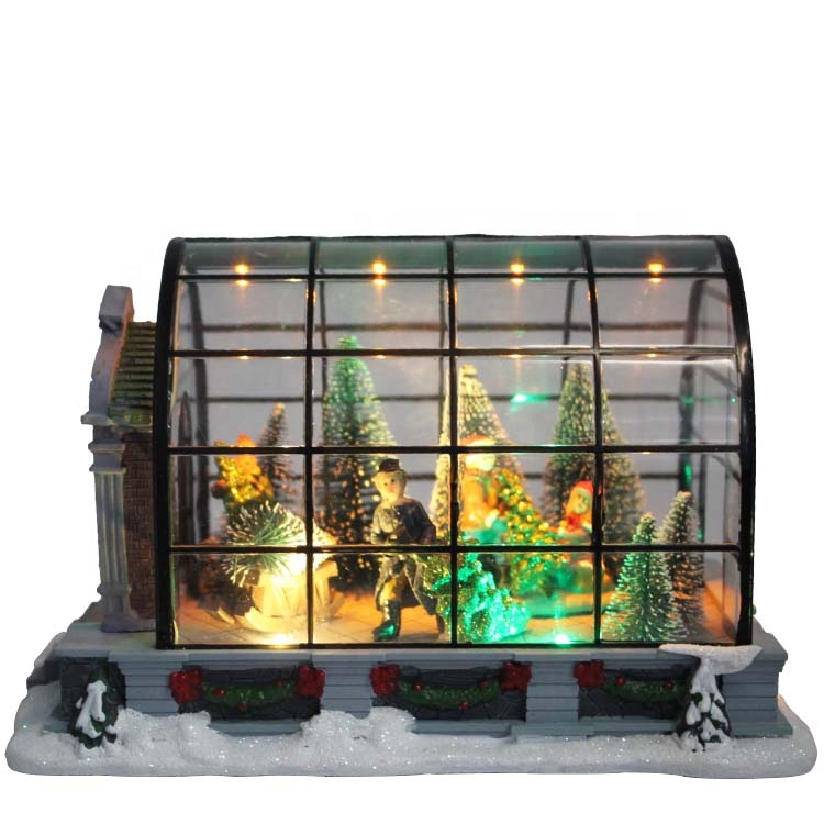 Factory Free sample Animated Winter Village - 2019 Popular home decor Color Led Acrylic Musical Christmas tree forest Village house for gift – Melody