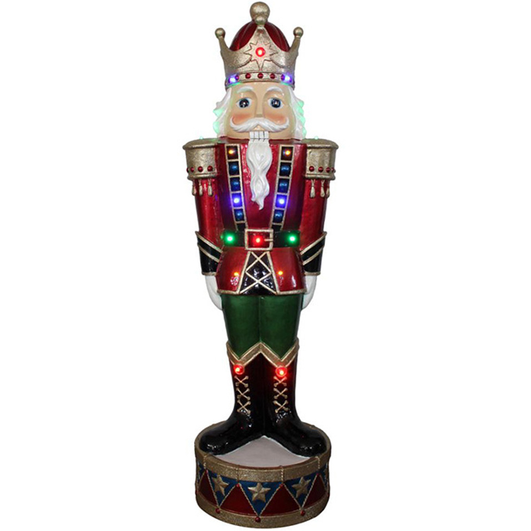 2018 High quality Nutcrackers For Front Porch - Outdoor mult led lights life size wooden Christmas soldier nutcracker decoration – Melody