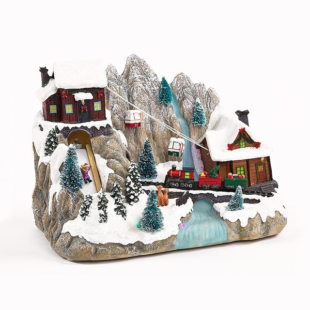 Good quality Christmas Vacation Village Complete Set - Christmas polyresin music house gondola moving train festival village decoration – Melody