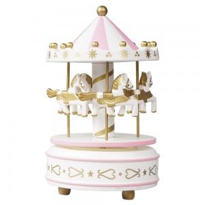 Xmas Carrossel decorative Eco plastic Xmas caja de musical method Merry Go Round na-atụgharị carousel inyinya igbe egwu maka ọrịre