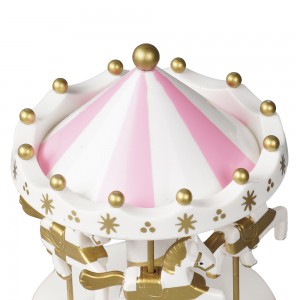 Carrossel di Natale decorativu Eco plastica Xmas box de meccanismo musicale Merry Go Round carrusel rotante carousel music box in vendita