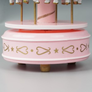 Wholesale nalamdagan nga Christmas Carrossel decor, rotating round merry go carousel music box para sa bata nga regalo