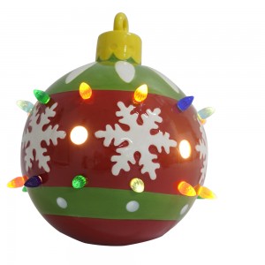 Osunwon LED dolomite ọwọ kikun xmas bunkun tabili iwọn rogodo