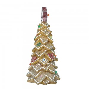 New arrival Christmas Decorations Handmade Resin Crafts Customized LED Christmas tree shaped Gingerbread house