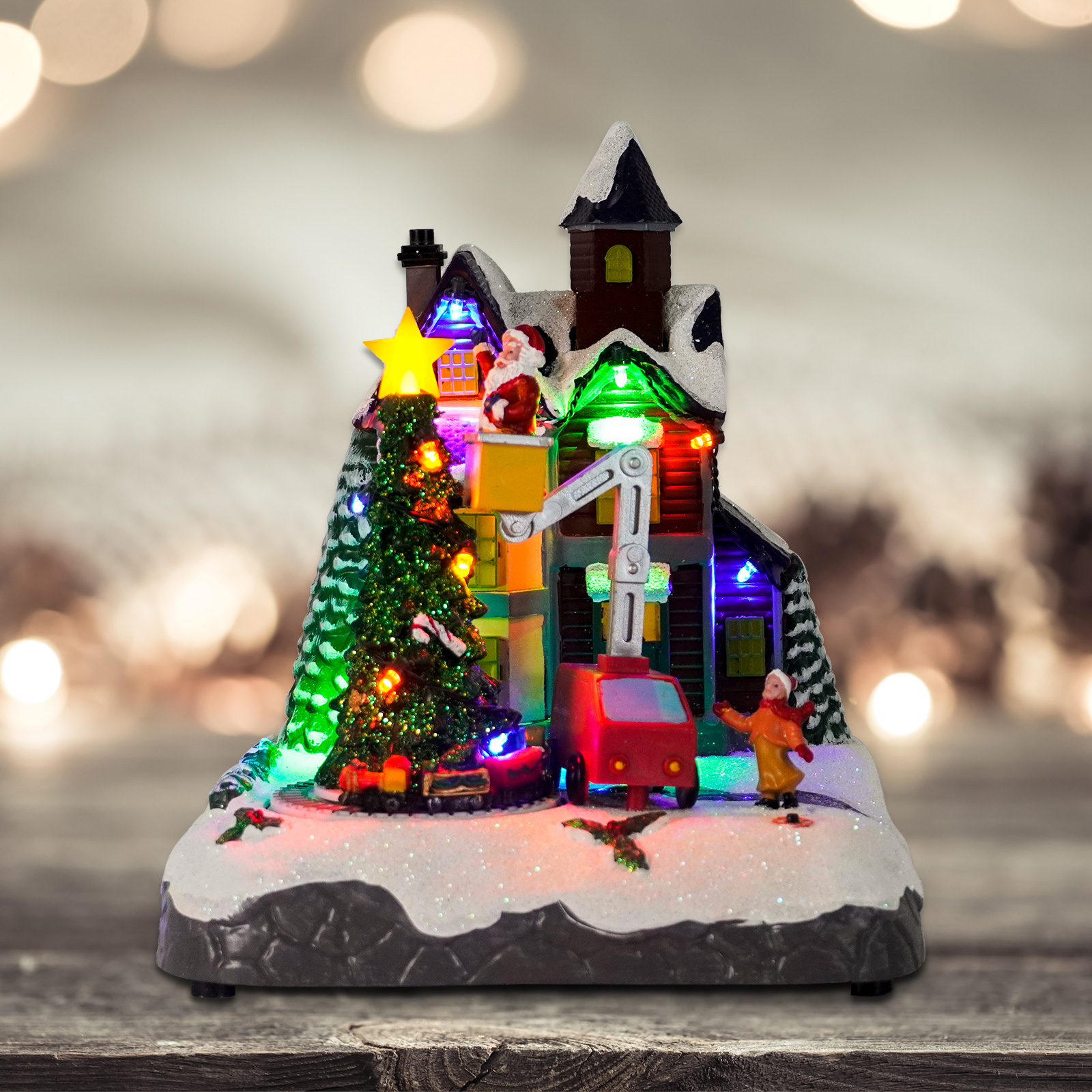 Melody 2021 New Arrival Christmas House Village LED Lights Decoration/Святочныя падарункі/Упрыгожванне памяшканняў