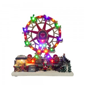 Wholesale custom made noel Led spinning musical Ferris Wheel Christmas Dekorasyon