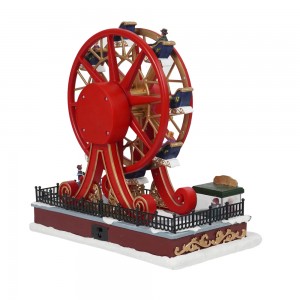 Cyfanwerthu wedi'i wneud yn arbennig gan Noel Led nyddu sioe gerdd Ferris Wheel Christmas Decoration