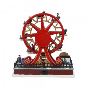 Cyfanwerthu wedi'i wneud yn arbennig gan Noel Led nyddu sioe gerdd Ferris Wheel Christmas Decoration