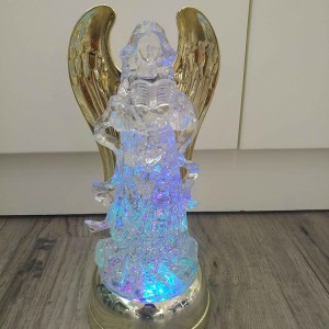 Christmas indoor decor Batterij Operated led acryl figuer Angel mei ferljochting