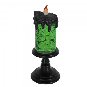 Party titunse Flameless Halloween Candle sókè Ṣiṣu Led didan omi Yiyi snowglobe