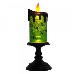 Party titunse Flameless Halloween Candle sókè Ṣiṣu Led didan omi Yiyi snowglobe