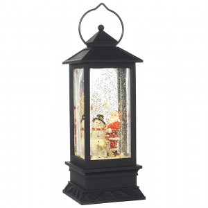 New arrive Led light up seasonal gift xmas gift glitter water spinning lantern Christmas snow globe for tabletop decor