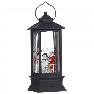 New arrive Led light up seasonal gift xmas gift glitter water spinning lantern Christmas snow globe for tabletop decor