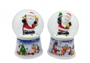 Vaviri tsika yechitendero chimiro snowman uye santa claus snow globe