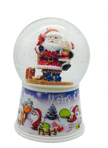 Vaviri tsika yechitendero chimiro snowman uye santa claus snow globe