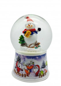 Batho ba babeli ba bolumeli ba setso sa lehloa le santa claus snow globe