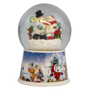 New arrive Christmas musical snowing snowman water snow globe with acrylic base