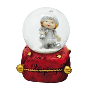 Red tiny resin Gift souvenir design Nativity Santa water globe