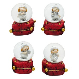 Red tiny resin Gift souvenir design Nativity Santa water globe