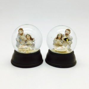 Murah 50mm Glitter kaca Xmas Decor nativity agama salju dunya