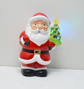 Nueva llegada Navidad Papá Noel DECORACIÓN NAVIDEÑA 2024 LED plástico Papá Noel decoración del hogar