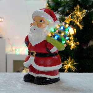 Ardhja e re e Krishtlindjeve DEKORATA E KRISHTLINDJEVE 2024 Santa claus plastmasi LED e shtëpisë