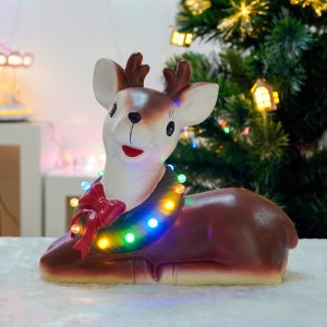 I-Wholesale Noel Led ekhanyisiwe ye-Xmas Scene Christmas reindeer isifanekiso sika-CHRISTMAS DECORATION 2024