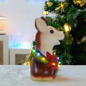 ຂາຍສົ່ງ Noel Led lighted Xmas Scene Christmas reindeer statue CHRISTMAS DECORATION 2024