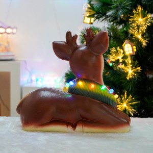 ຂາຍສົ່ງ Noel Led lighted Xmas Scene Christmas reindeer statue CHRISTMAS DECORATION 2024