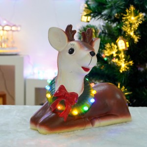 ຂາຍສົ່ງ Noel Led lighted Xmas Scene Christmas reindeer statue CHRISTMAS DECORATION 2024