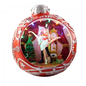 MELODY resin LED ballet nutcracker منظر ڪرسمس بال جو زيور موڙندڙ وڻ ۽ موسيقي سان ڪرسمس سجاڳي 2024