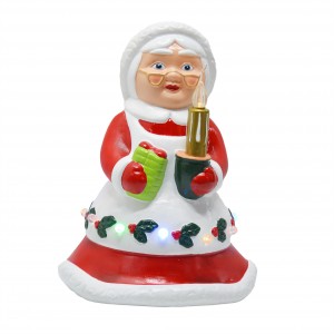 Le taunuu fou Led Christmas Mrs Santa Claus statue ma le Xmas moligao teuteuga Kerisimasi TEUTEUGA KERISIMASI 2024