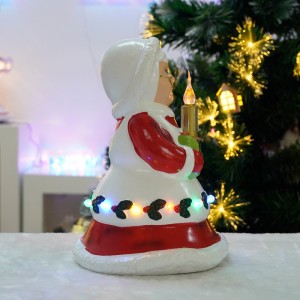 Le taunuu fou Led Christmas Mrs Santa Claus statue ma le Xmas moligao teuteuga Kerisimasi TEUTEUGA KERISIMASI 2024