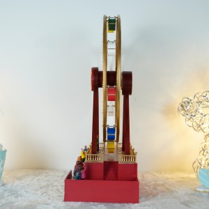 New arrival 2024 Christmas decoration Plastic large Ferris Wheel Music box with LED light and Music Movement