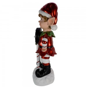 ADDURNO NADOLIG 2024 addurn maint mawr resin addurniadau Nadolig elf gyda golau LED santa stop yma