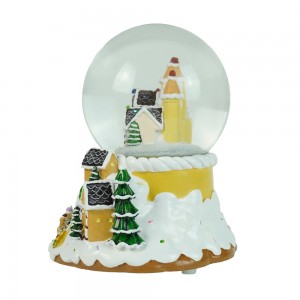 2024 Christmas snow globe Custom LED Christmas village Scene gingerbread house musical water snowball