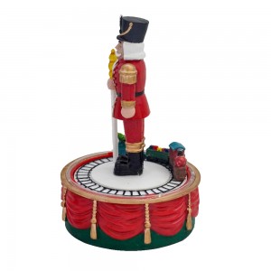 Wholesale Noel Led lighted Ski Xmas Scene& musical christmas nutcracker and train station