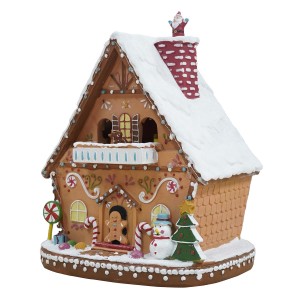 Wholesale Christmas village houses animated christmas lighting gifts 2024 decors gingerbread house with colorful LED lights