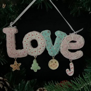 2023 Wholesale Christmas tree ornaments Love ornament Resin Hand-painted Crafts letter pendant Christmas hanging decor