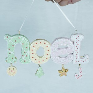 Christmas tree ornaments Noel Gingerbread ornament Resin Hand-painted Crafts letter pendant Christmas hanging decor