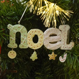 Christmas tree ornaments Noel Gingerbread ornament Resin Hand-painted Crafts letter pendant Christmas hanging decor