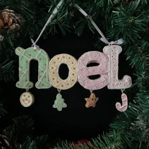 Christmas tree ornaments Noel Gingerbread ornament Resin Hand-painted Crafts letter pendant Christmas hanging decor