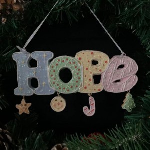 Christmas tree ornaments Hope letter Gingerbread ornament Resin Hand-painted Crafts letter pendant Christmas hanging decor