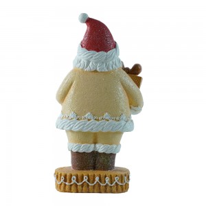 Resin Gingerbread Ornaments Santa Claus figurine with LED Light Festival Party Supplies Ornaments Christmas Gifts